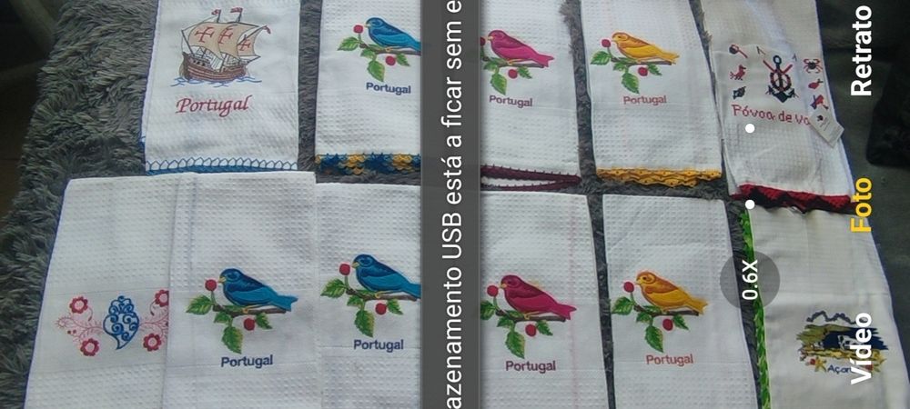 Panos com Picot em crochet recordação Portugal - Novos