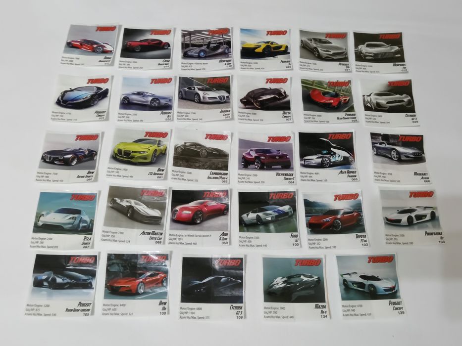 Вкладыши TURBO турбо. Цена за все 29 штук.