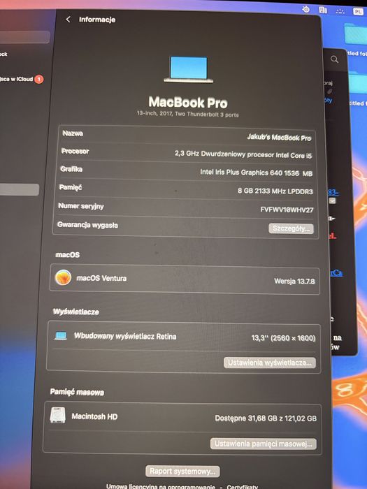 MacBook Pro 13”2017
