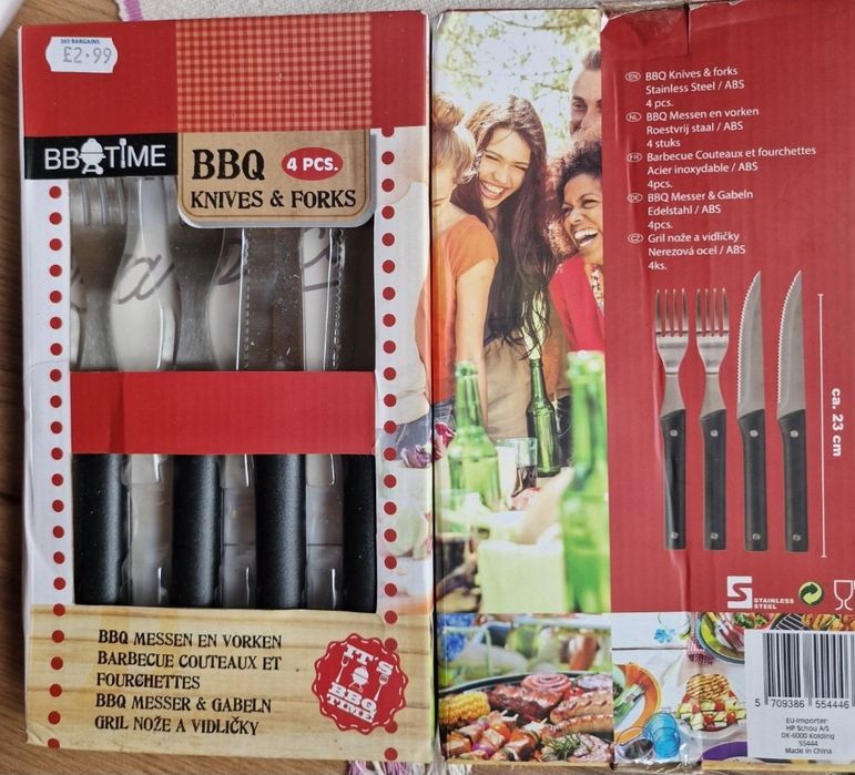 Zestaw 4 opakowań sztućców 16 sztuk grill