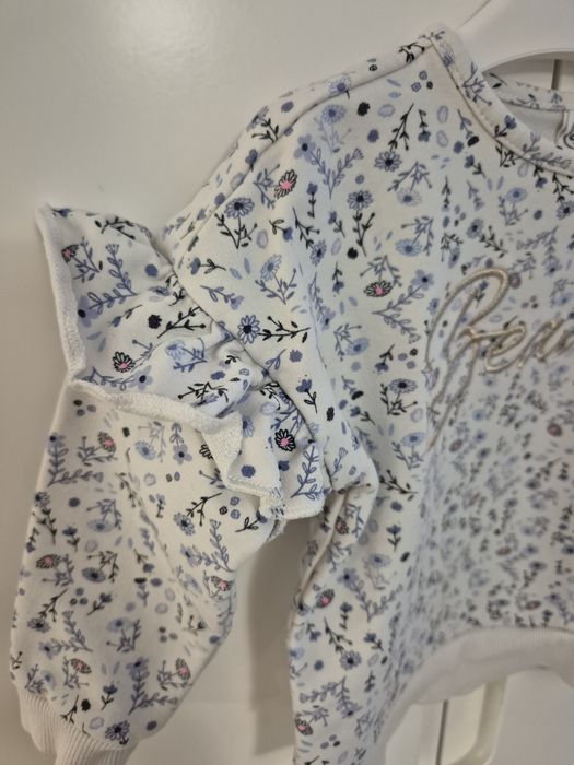 Bluza biała w kwiatki COOL CLUB r. 80