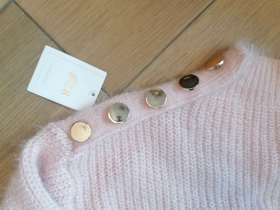 Puchaty sweter kimono ze stójką rozm S, na 158cm, NOWY