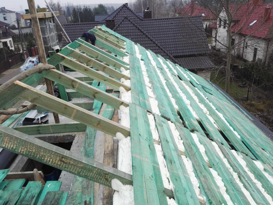 Ocieplanie poddasza Pianką PUR, Zabudowa Płytami Karton Gips