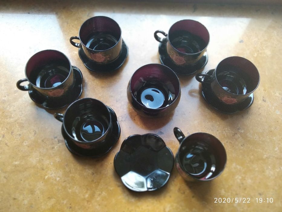 Чайный Набор, 6 чашек с блюдцами и пиала