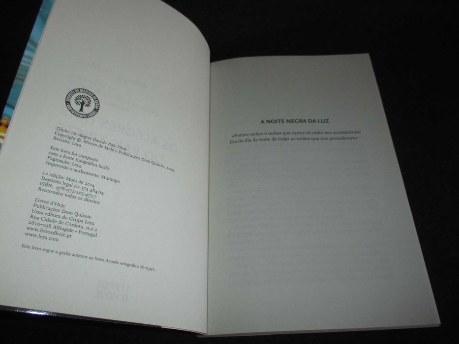 Livro Os Alegres Dias do País Triste Afonso de Melo