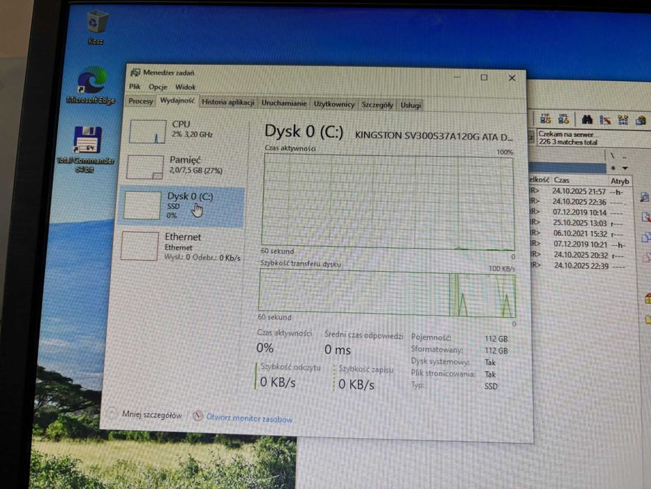 Komputer AMD Athlon II X3 450, 8GB ram, 120 GB ssd, monitor