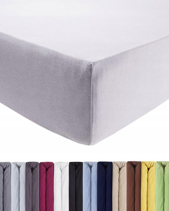 entspanno prześcieradło z gumką jersey 180x200-200x220 bawełna