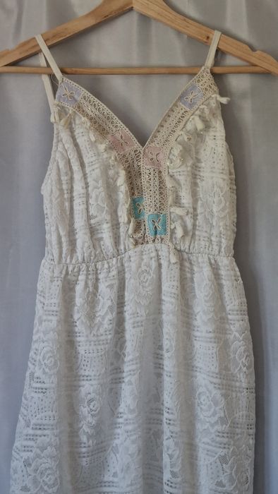 Piękna sukienka boho uniwersalna kobieca , koronka