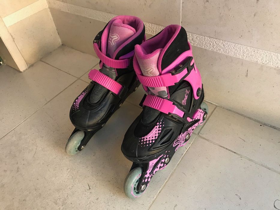 Patins em linha para menina - Tamanho 30 a 33