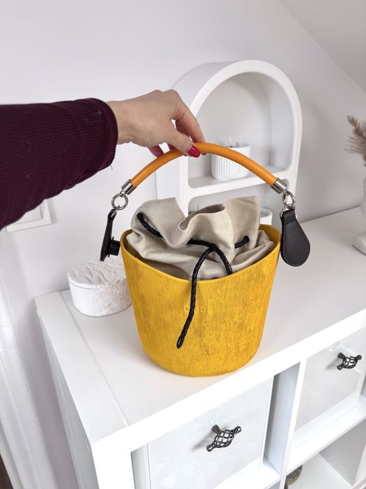 Torebka bucket koszyk obag brush żółta