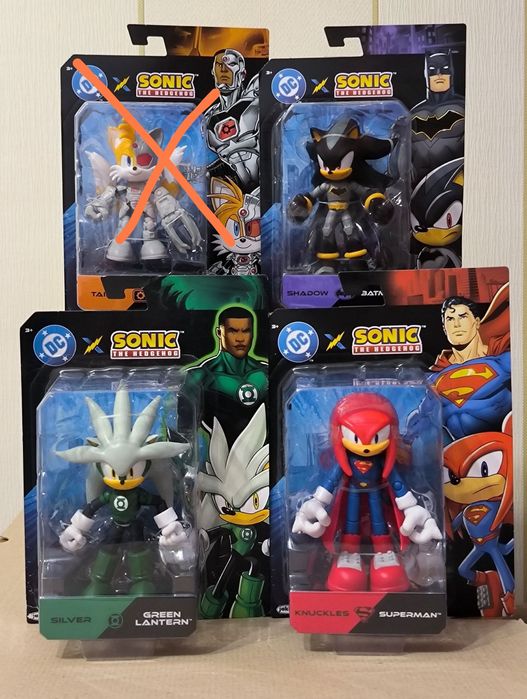 DC Sonic Shadow Сонік Бетмен Tails Тейлз Кіборг Knuckles Наклз Сільвер зелений Silver Jakks Pacific Hedgehog Колекційна фігурка