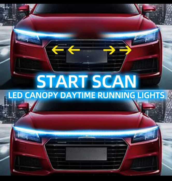 Fita LED 1,5m branca com start scan flow para capô