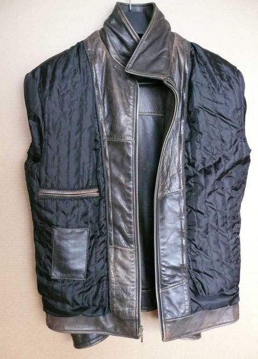Klasyczna kurtka skórzana (prawdziwa skóra) pilotka biker katana