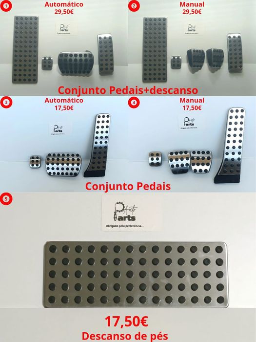 Conjunto jogo de pedais Mercedes alumínio