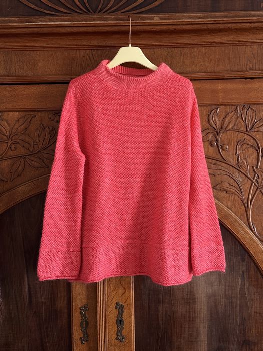 Sweter Haust koralowy wełna moher miękki norweski 38