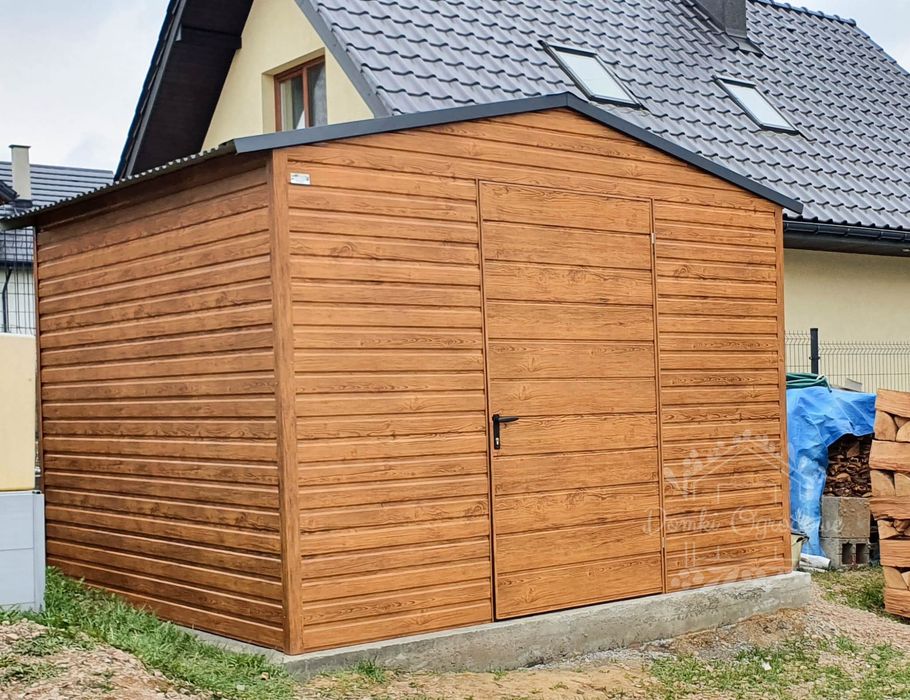SCHOWEK DOMEK OGRODOWY 3m x 3m DWUSPAD drzwi  drewnopodobny  ID152