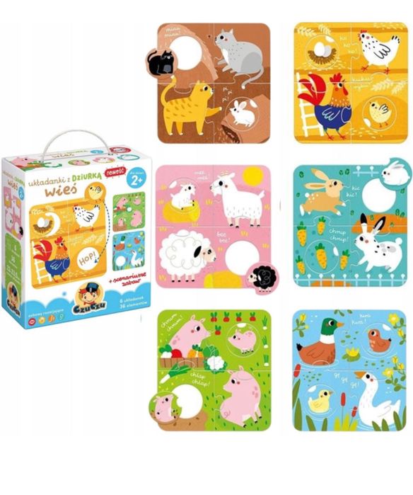 Puzzle edukacyjne z dziurką CzuCzu Wieś