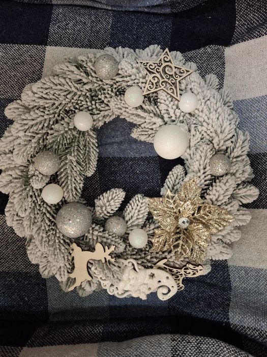 Новорічний вінок віночок на двері різдвяний новорічний подарунок сувен