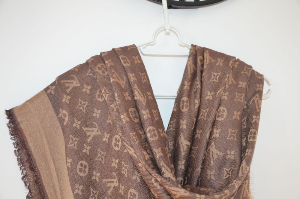 chusta/apaszka 143 x140 kaszmir wool  brązy LV