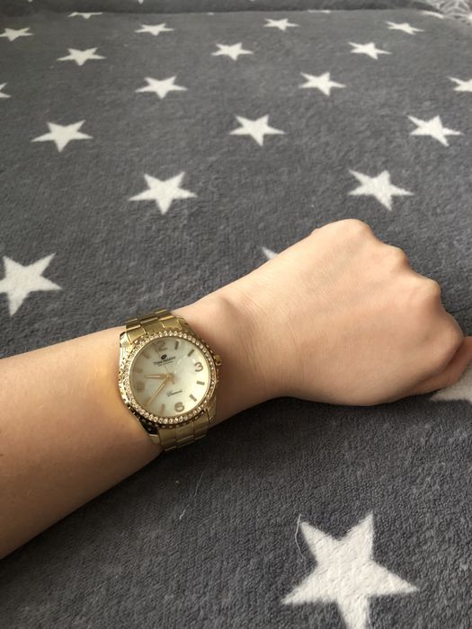 Zegarek damski zloty Timemaster z cyrkoniami na bransolecie