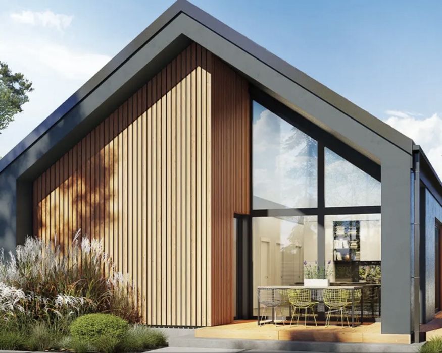 Nowoczesny Nowy Dom parterowy 101m Stodoła Nidek