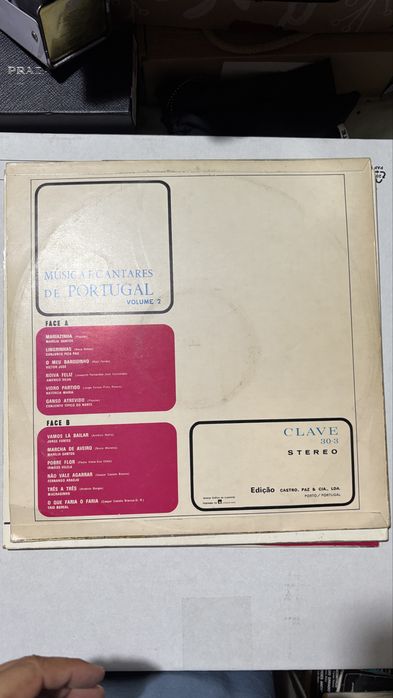 Disco vinil LP - musica e cantares de Portugal