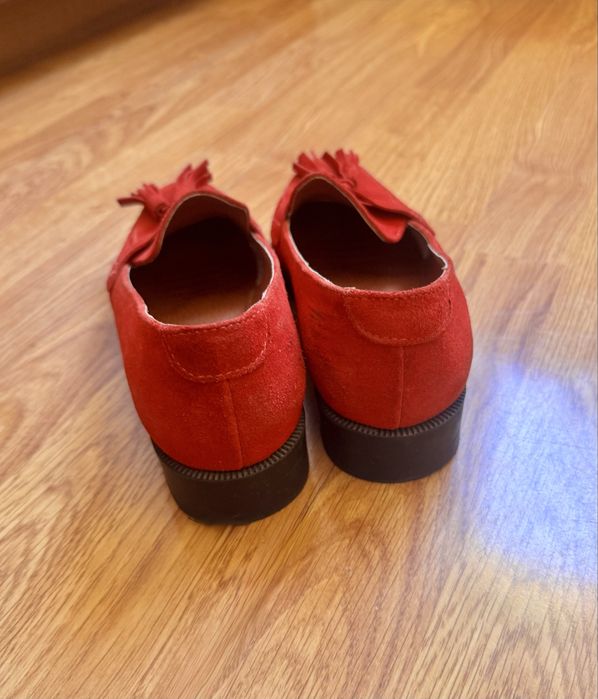 Лофери лодочки балетки туфлі 38 червоні