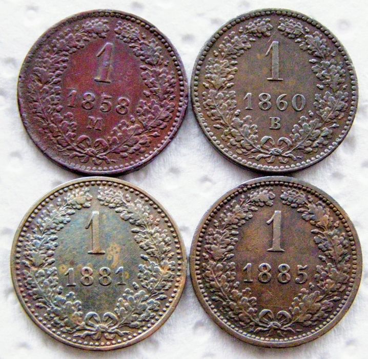 Monety srebrne Franciszek Józef. 1 Korona ,halerze,krajcary