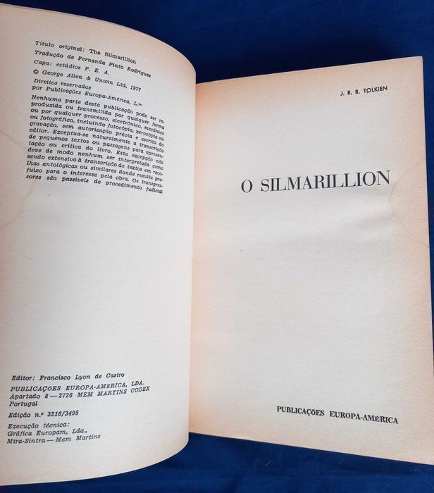 1a Edição O Silmarillion de J. R. R. Tolkien [Portes Incluídos]