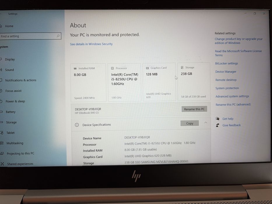 HP EliteBook – Intel i5 | 8GB RAM | SSD 250GB – Rápido e Fiável