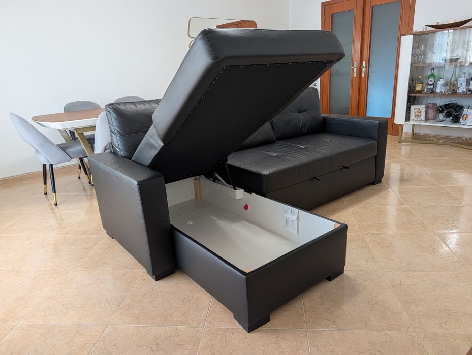 Sofá cama com chaise longue - IKEA Ragunda  - Como novo