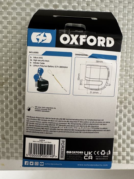 Cadeado de disco mota Oxford  micro XAS
