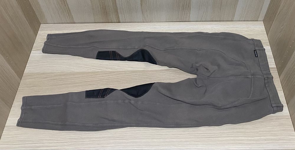 Brązowe bryczesy dziewczęce Fouganza nogawka 72cm