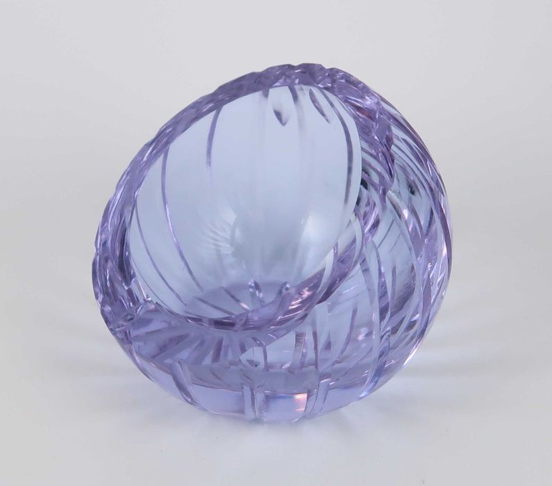 Castiçal Art Deco - Vidro/Cristal Lilás