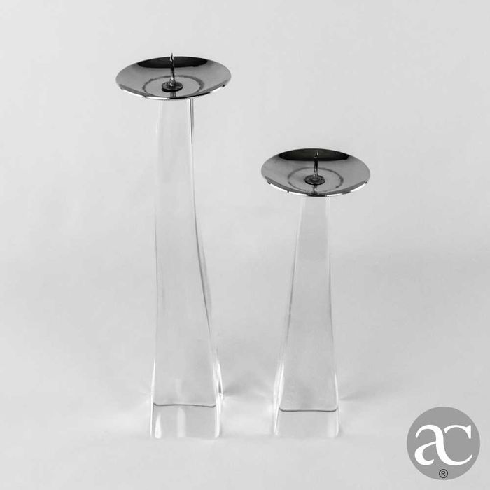 Conjunto de 2 castiçais em Vidro de Murano Assinado “Giuliano Tosi”