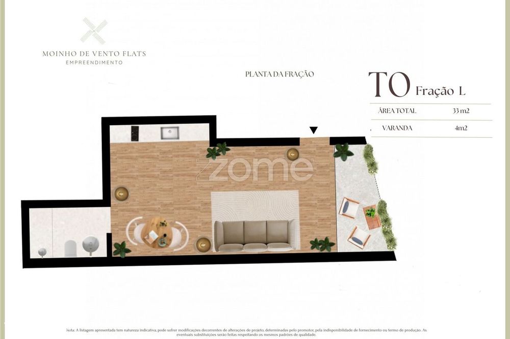 Apartamento T0 L Condominio Moinho de Vento