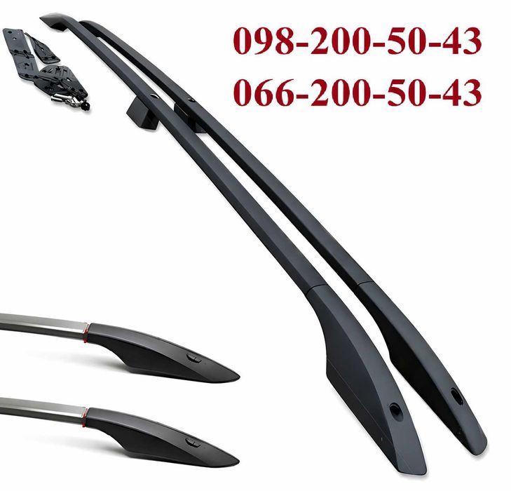 Рейлінги Opel Vivaro \ Renault Trafic \ Nissan NV200 (2015-2025). Чорні ABS. дуги \ рейлинги. Standart