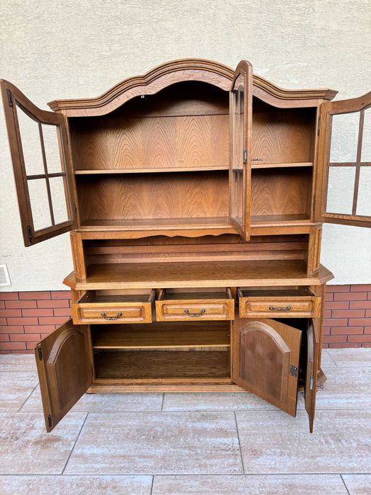 Witryna dębowa kredens regał biblioteka meble kuchenne komoda szafa st