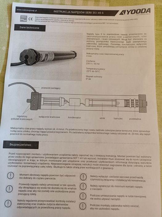Silnik rurowy do rolet
