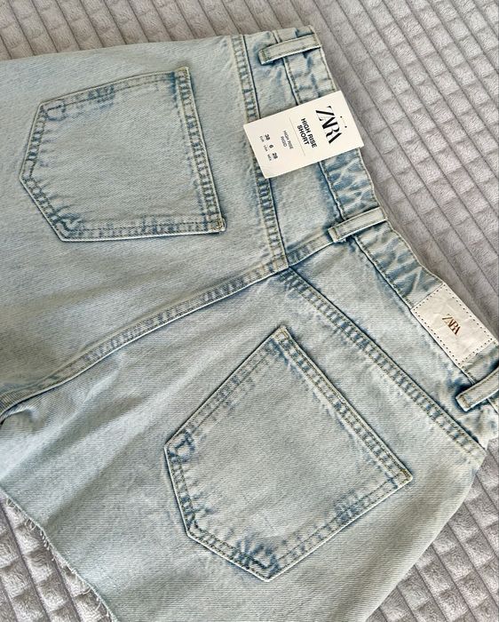 Zara jasne jeansowe szorty z wysokim stanem 38 nowe