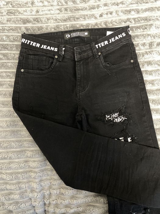 Чорні джинси з вставками