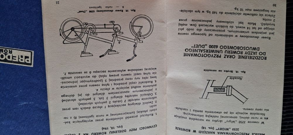 Instrukcja obsługi rowerów Romet Predom   Prl