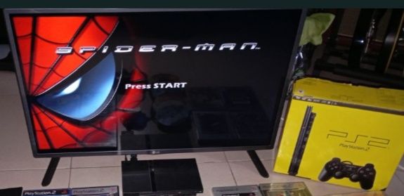 Ps2 Slim completa com caixa