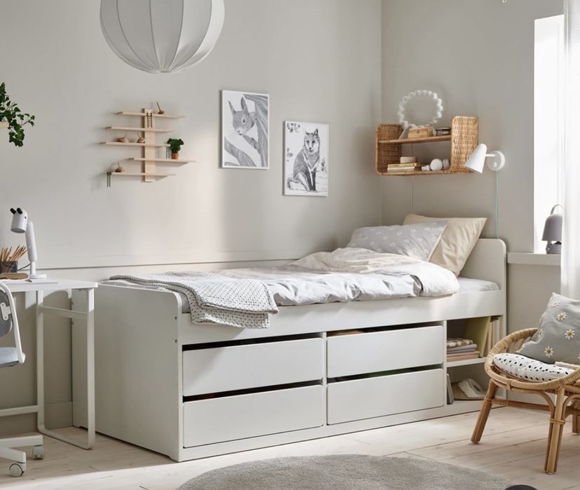 Łóżko 90x200, dzięciece z szufladami.