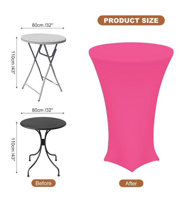 UXCELL Pokrowiec na stół koktajlowy, średnica 80 cm