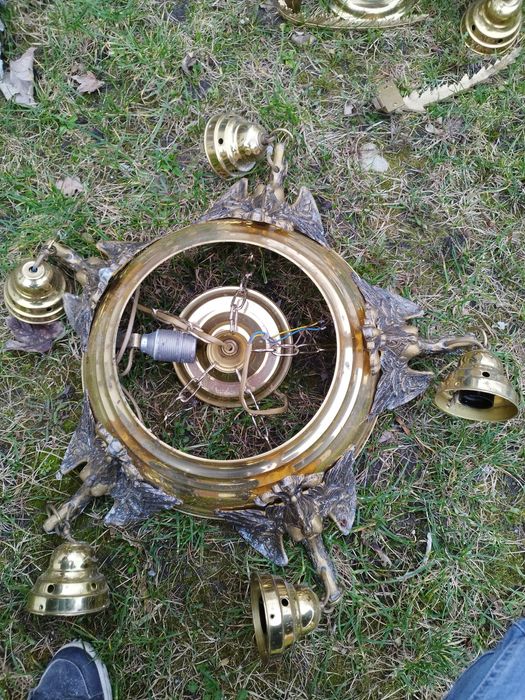 Dwa Żyrandole Z mosiądzu