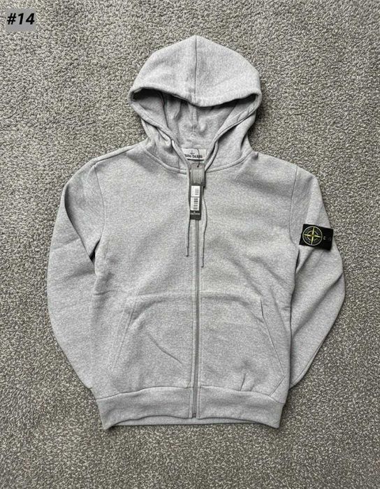 Сіра Олімпійка Stone Island - Зип Худи Серое Стон Айленд