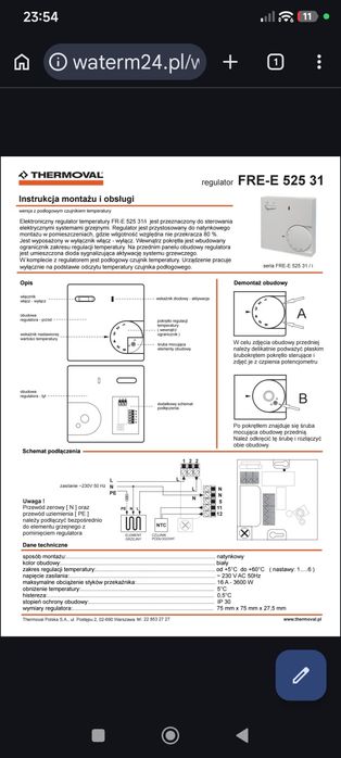 Termostaty eberle fr-e 525 31  14A