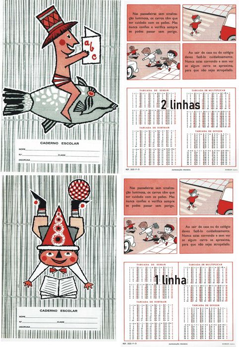 2 Vintage School Notebooks from the 1950s/1960s – Single-line and Double-line Versions