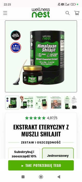 Ekstrakt z muszli Shilajit 100 % oryginalny